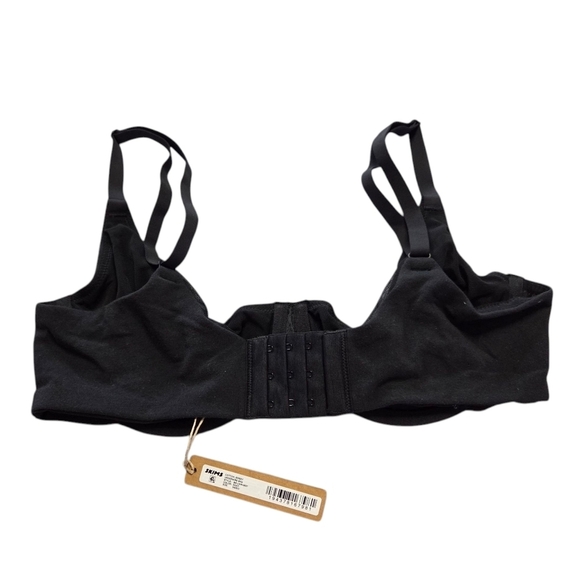 Skims Cotton Jersey Underwire T Shirt BRA Soot Black 34DDD NWT - Picture 2 of 3
